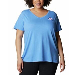 Columbia Womens Plus Size Bluebird Day Relaxed V-Neck Top Size 1X